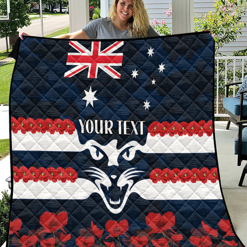 Custom Cats Football Quilt ANZAC Lest We Forget
