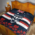 Custom Cats Football Quilt ANZAC Lest We Forget