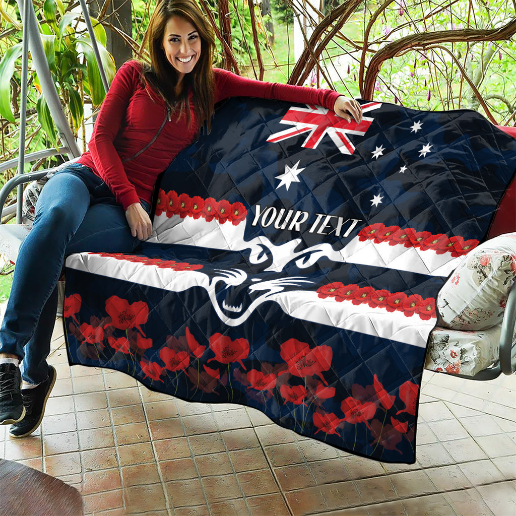 Custom Cats Football Quilt ANZAC Lest We Forget