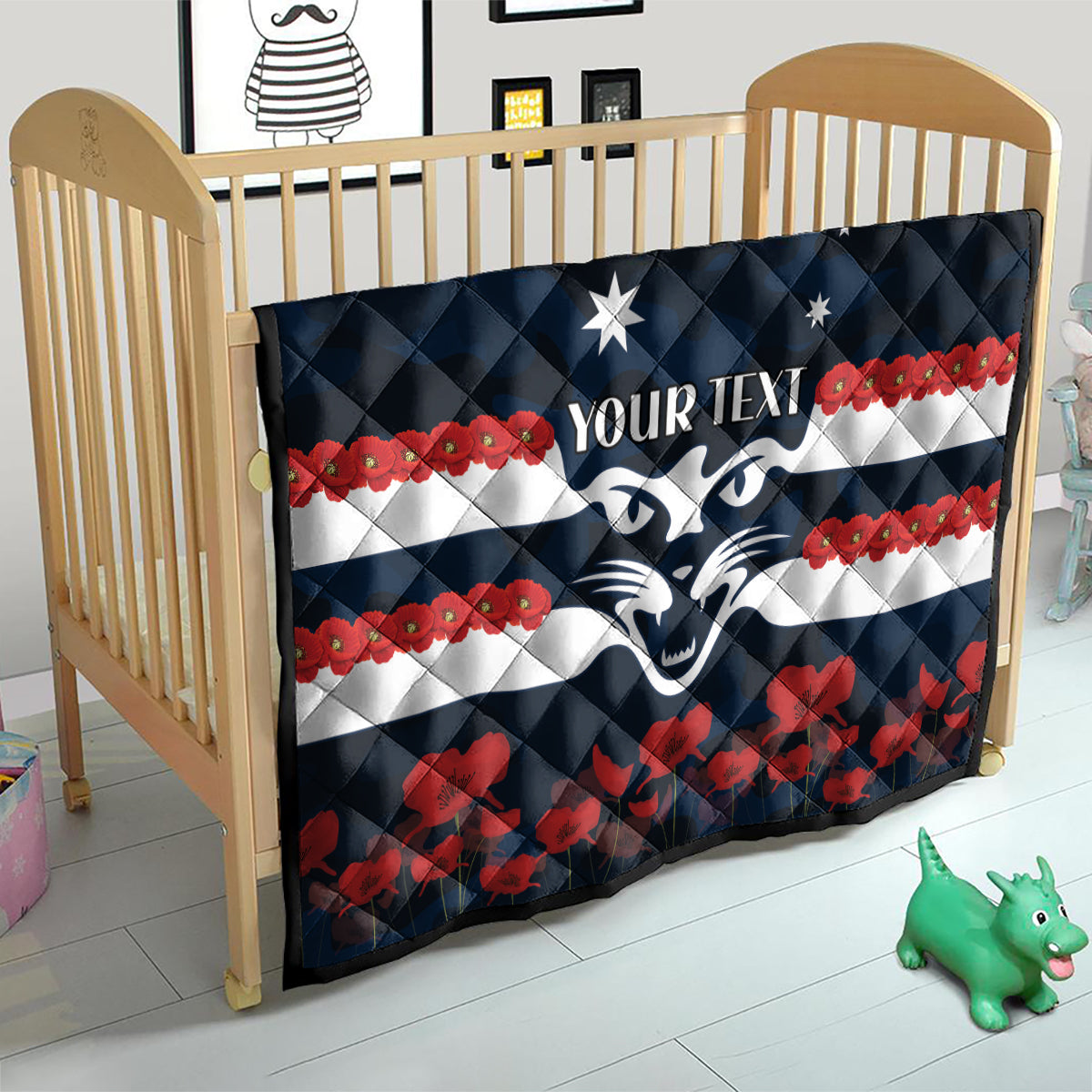 Custom Cats Football Quilt ANZAC Lest We Forget