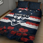 Custom Cats Football Quilt Bed Set ANZAC Lest We Forget
