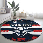Custom Cats Football Round Carpet ANZAC Lest We Forget