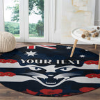 Custom Cats Football Round Carpet ANZAC Lest We Forget