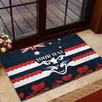 Custom Cats Football Rubber Doormat ANZAC Lest We Forget