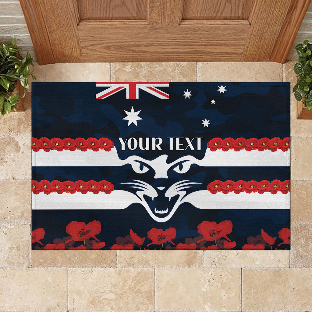 Custom Cats Football Rubber Doormat ANZAC Lest We Forget