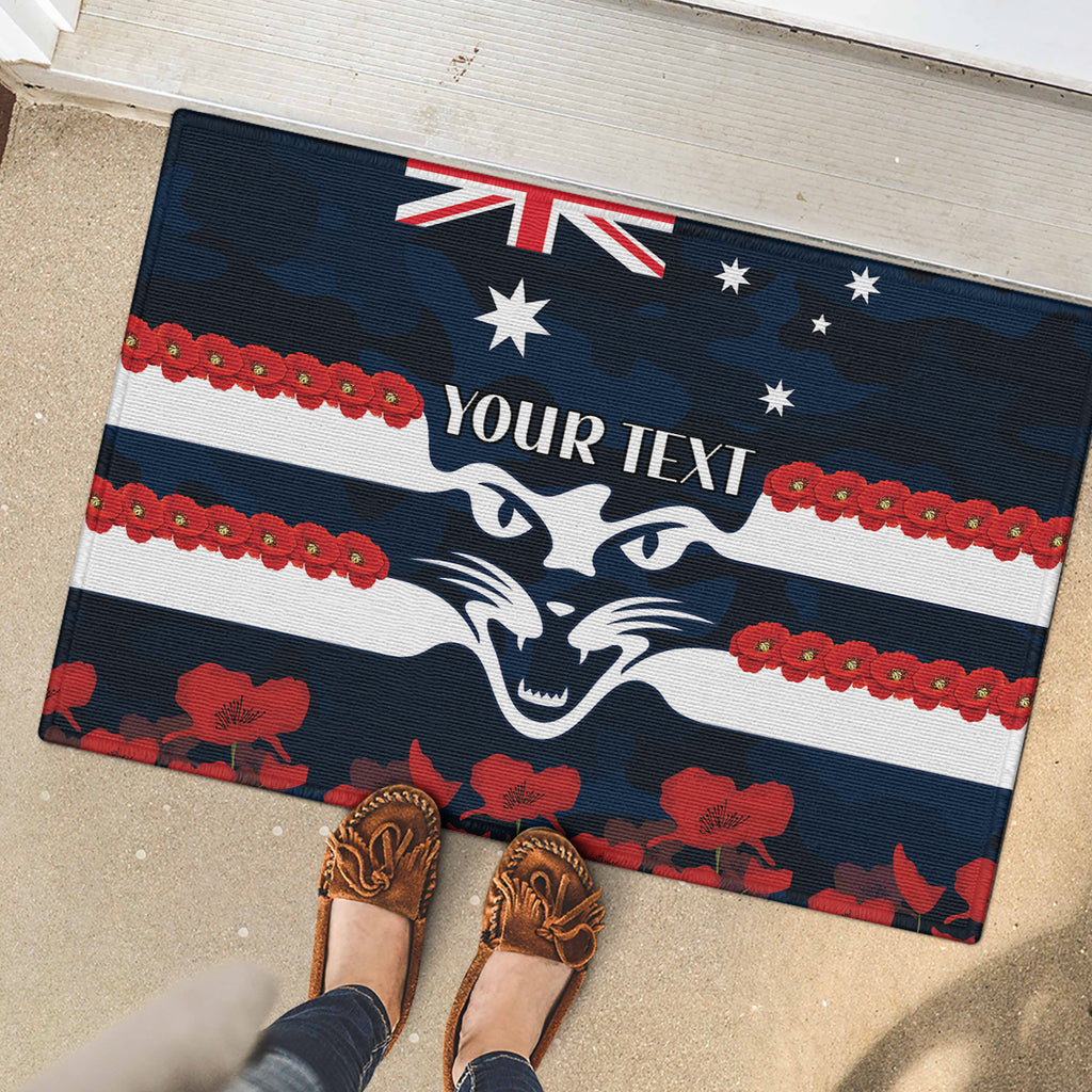 Custom Cats Football Rubber Doormat ANZAC Lest We Forget