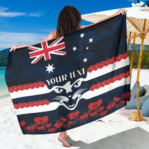 Custom Cats Football Sarong ANZAC Lest We Forget