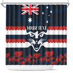 Custom Cats Football Shower Curtain ANZAC Lest We Forget