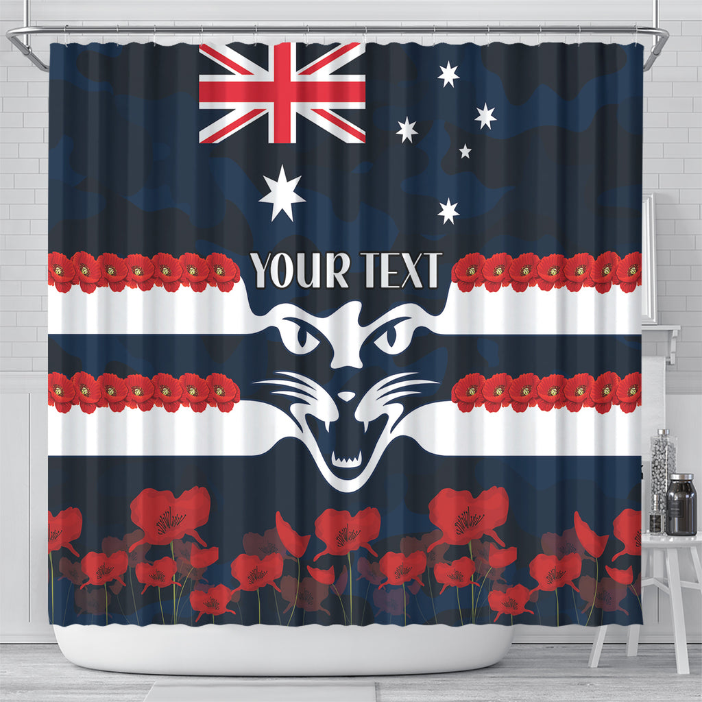 Custom Cats Football Shower Curtain ANZAC Lest We Forget