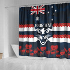 Custom Cats Football Shower Curtain ANZAC Lest We Forget