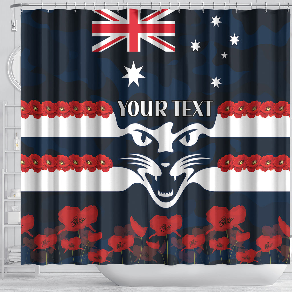 Custom Cats Football Shower Curtain ANZAC Lest We Forget