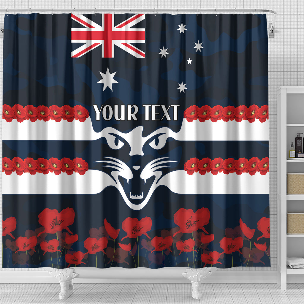 Custom Cats Football Shower Curtain ANZAC Lest We Forget