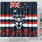 Custom Cats Football Shower Curtain ANZAC Lest We Forget