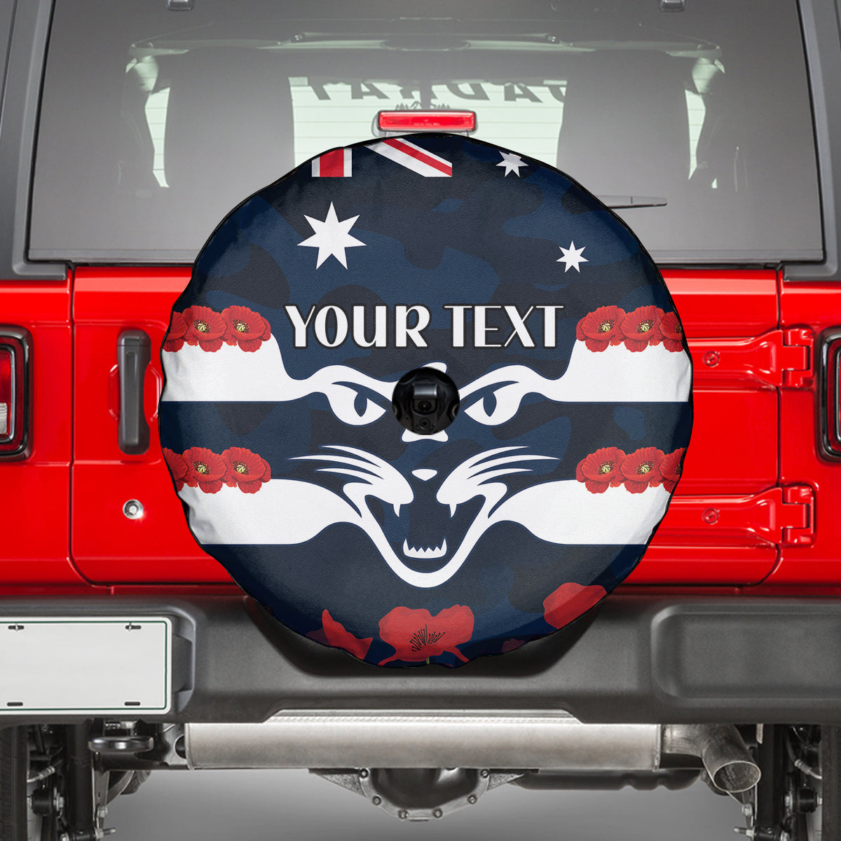 Custom Cats Football Spare Tire Cover ANZAC Lest We Forget
