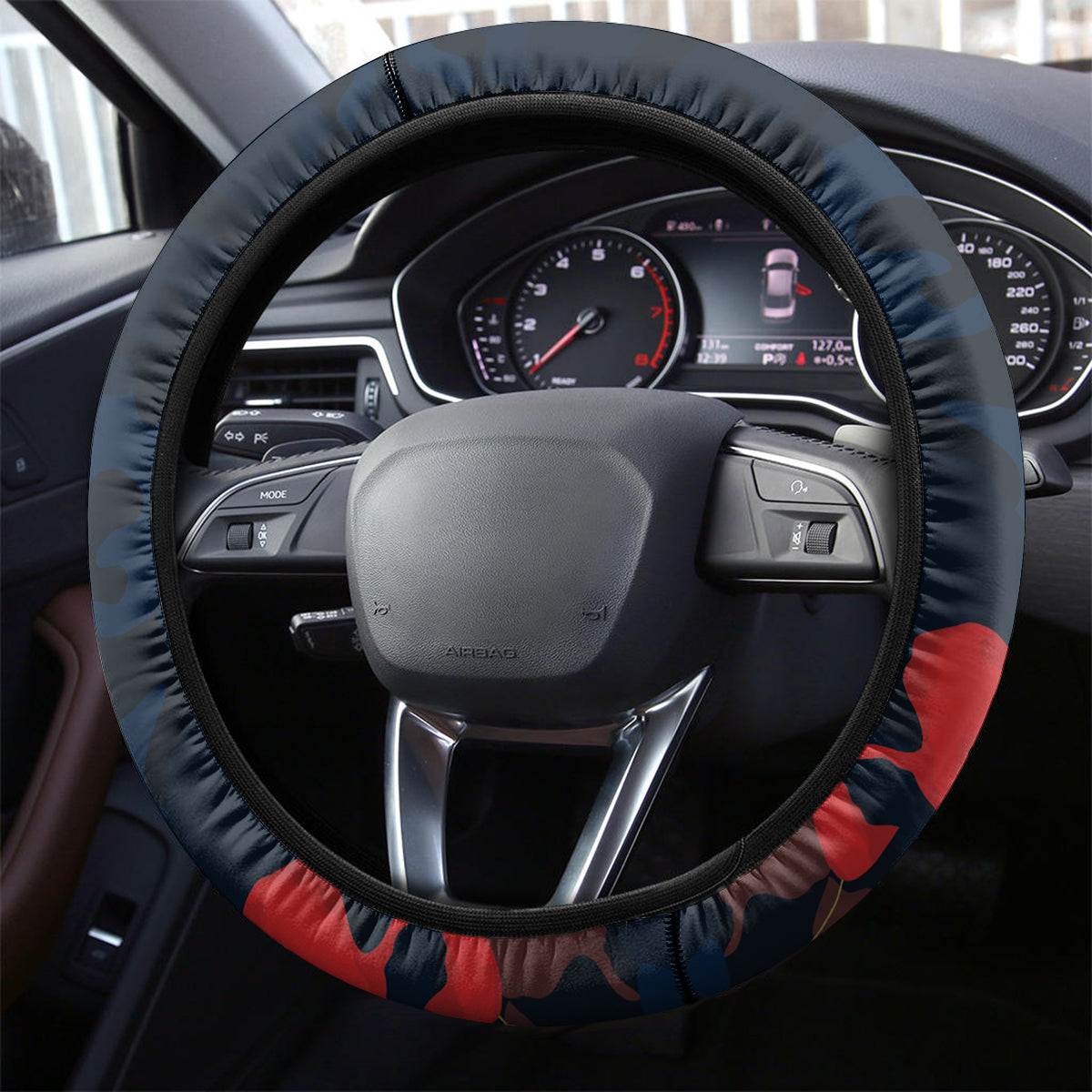 Custom Cats Football Steering Wheel Cover ANZAC Lest We Forget