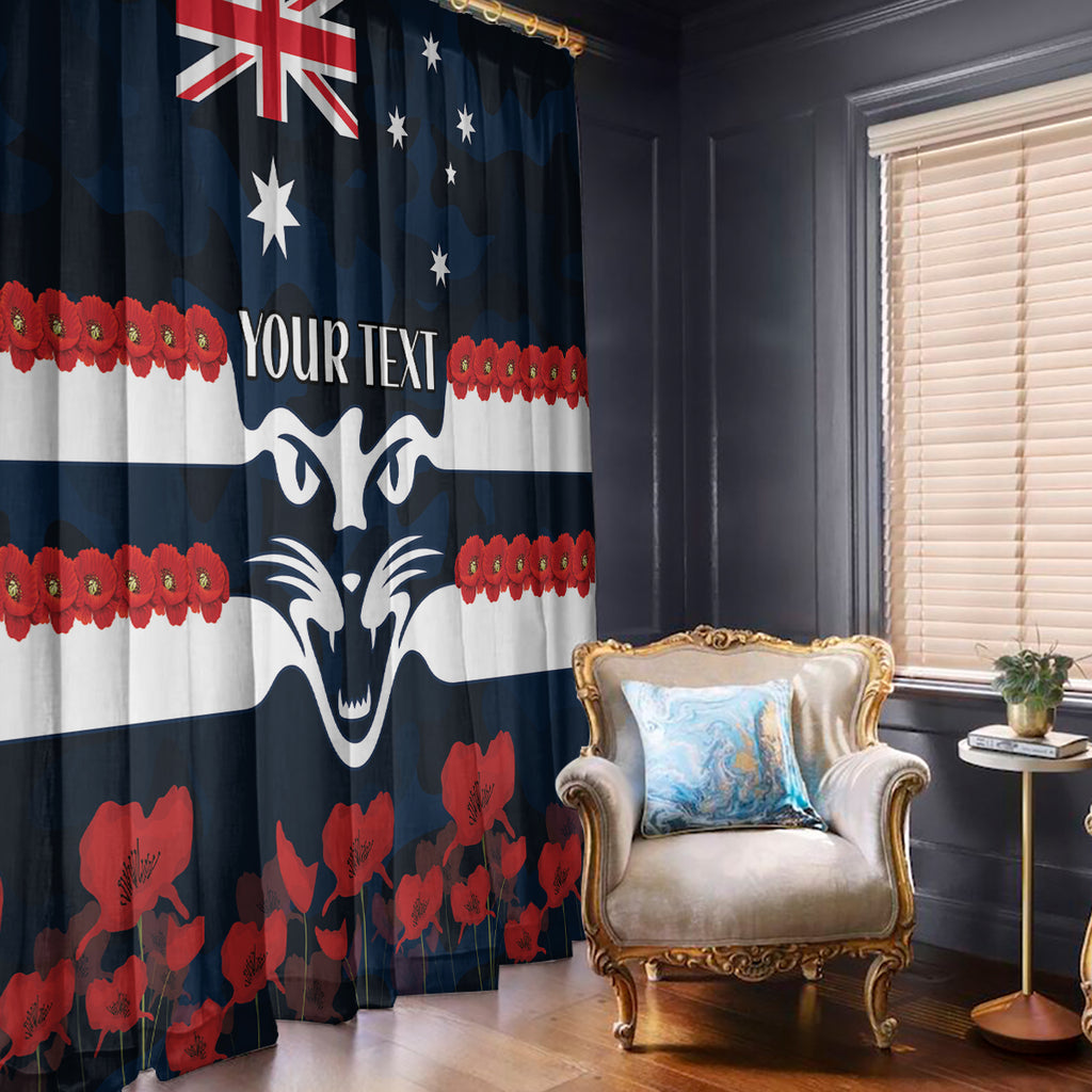 Custom Cats Football Window Curtain ANZAC Lest We Forget
