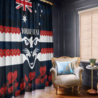 Custom Cats Football Window Curtain ANZAC Lest We Forget