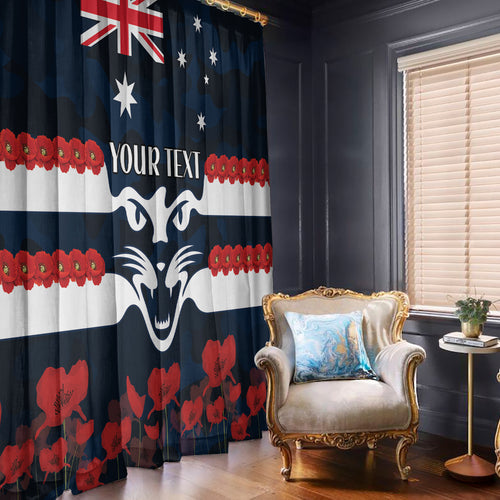 Custom Cats Football Window Curtain ANZAC Lest We Forget