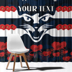Custom Cats Football Window Curtain ANZAC Lest We Forget