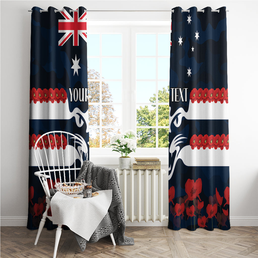 Custom Cats Football Window Curtain ANZAC Lest We Forget