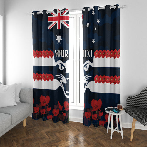 Custom Cats Football Window Curtain ANZAC Lest We Forget
