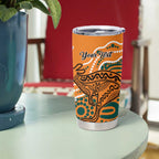 Australia-Fiji Palm and Kangaroo Custom Tumbler Cup Polynesia Tapa Mixed Indigenous Aboriginal LT9