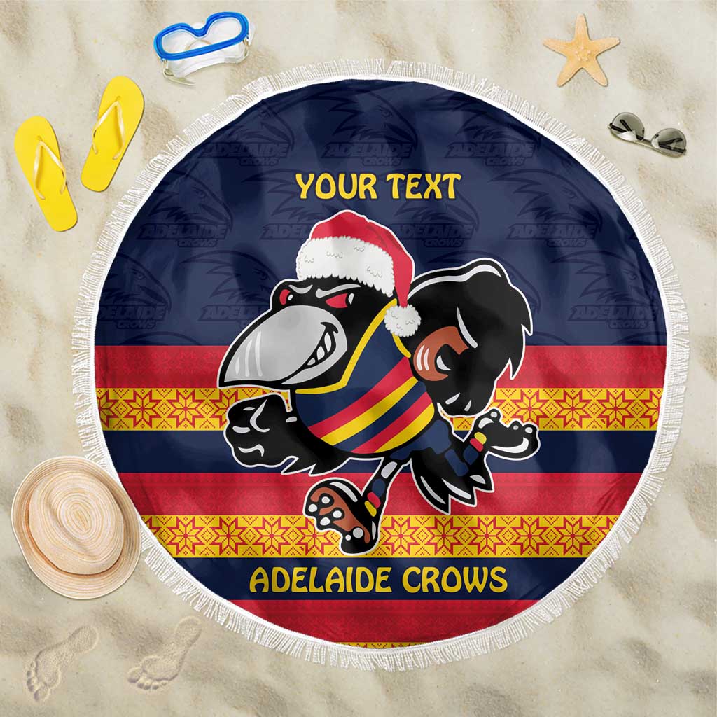AFL Adelaide Christmas Personalised Beach Blanket with Crows Mascot