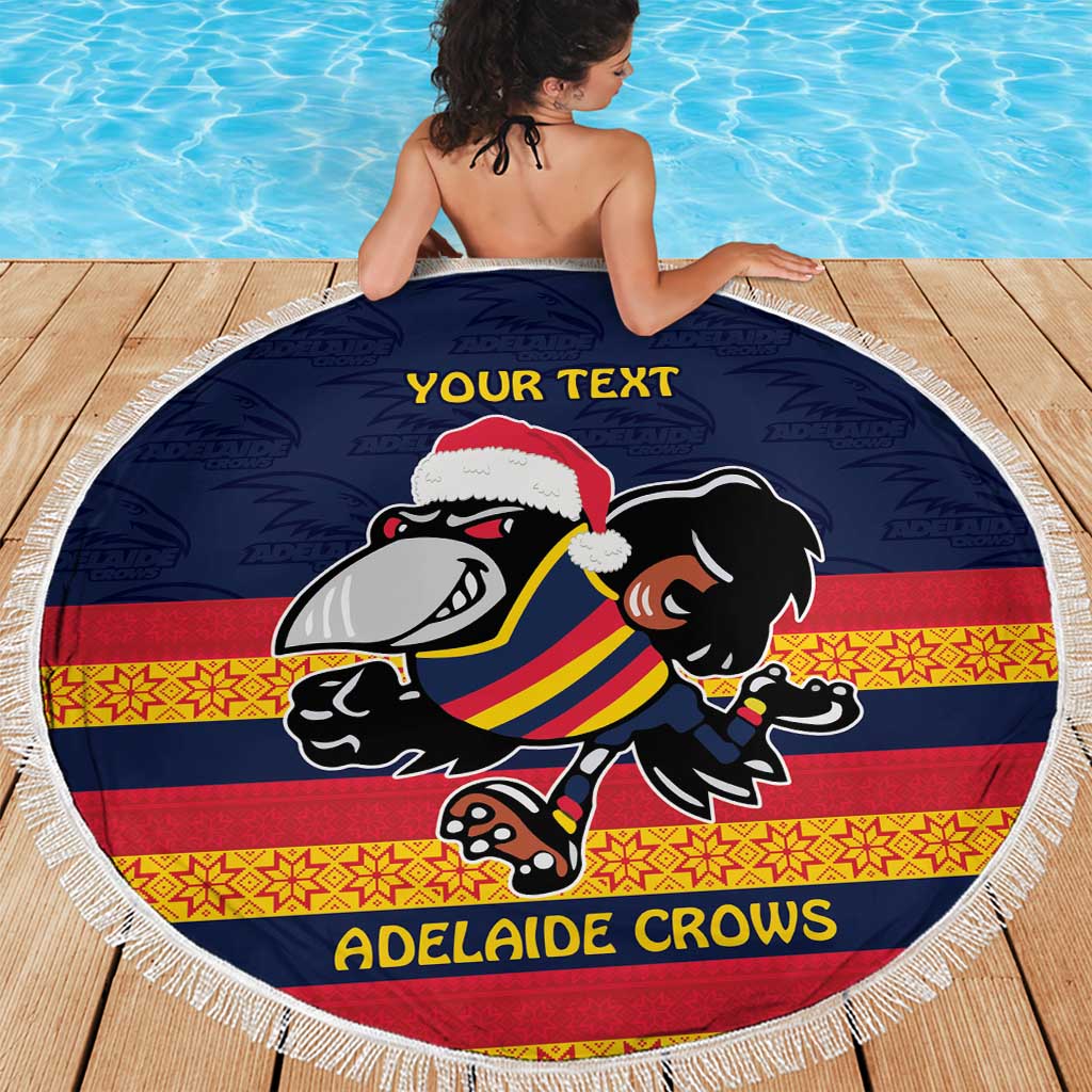 AFL Adelaide Christmas Personalised Beach Blanket with Crows Mascot