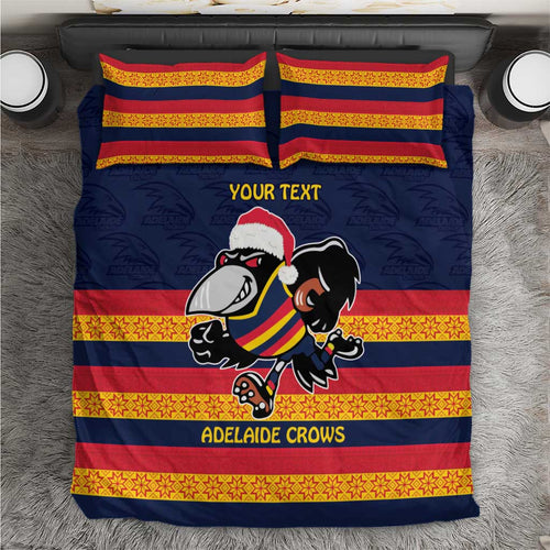 AFL Adelaide Christmas Personalised Bedding Set with Crows Mascot