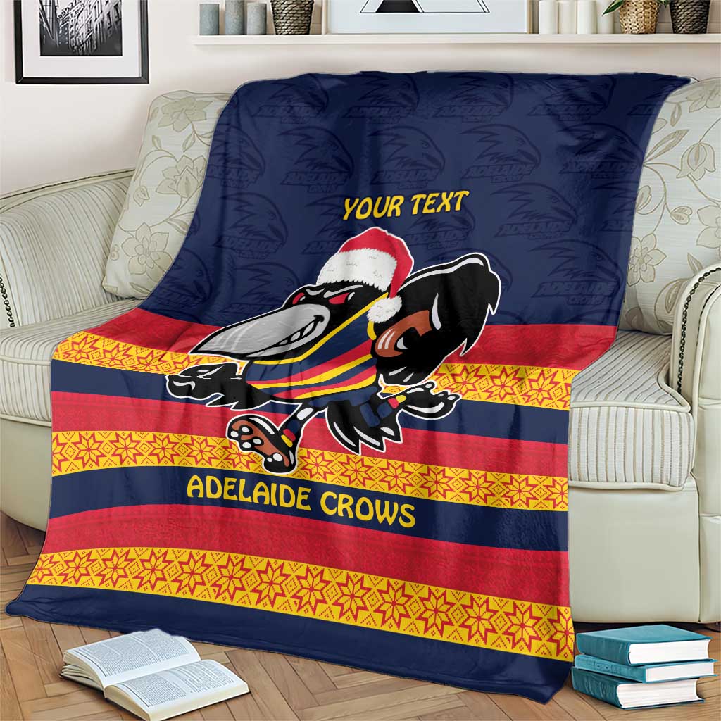 AFL Adelaide Christmas Personalised Blanket with Crows Mascot