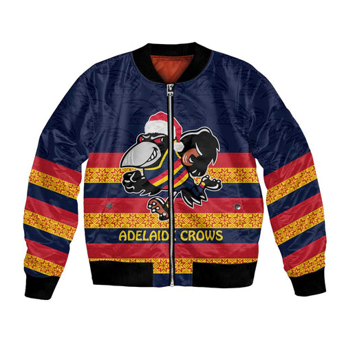 AFL Adelaide Christmas Personalised Bomber Jacket with Crows Mascot