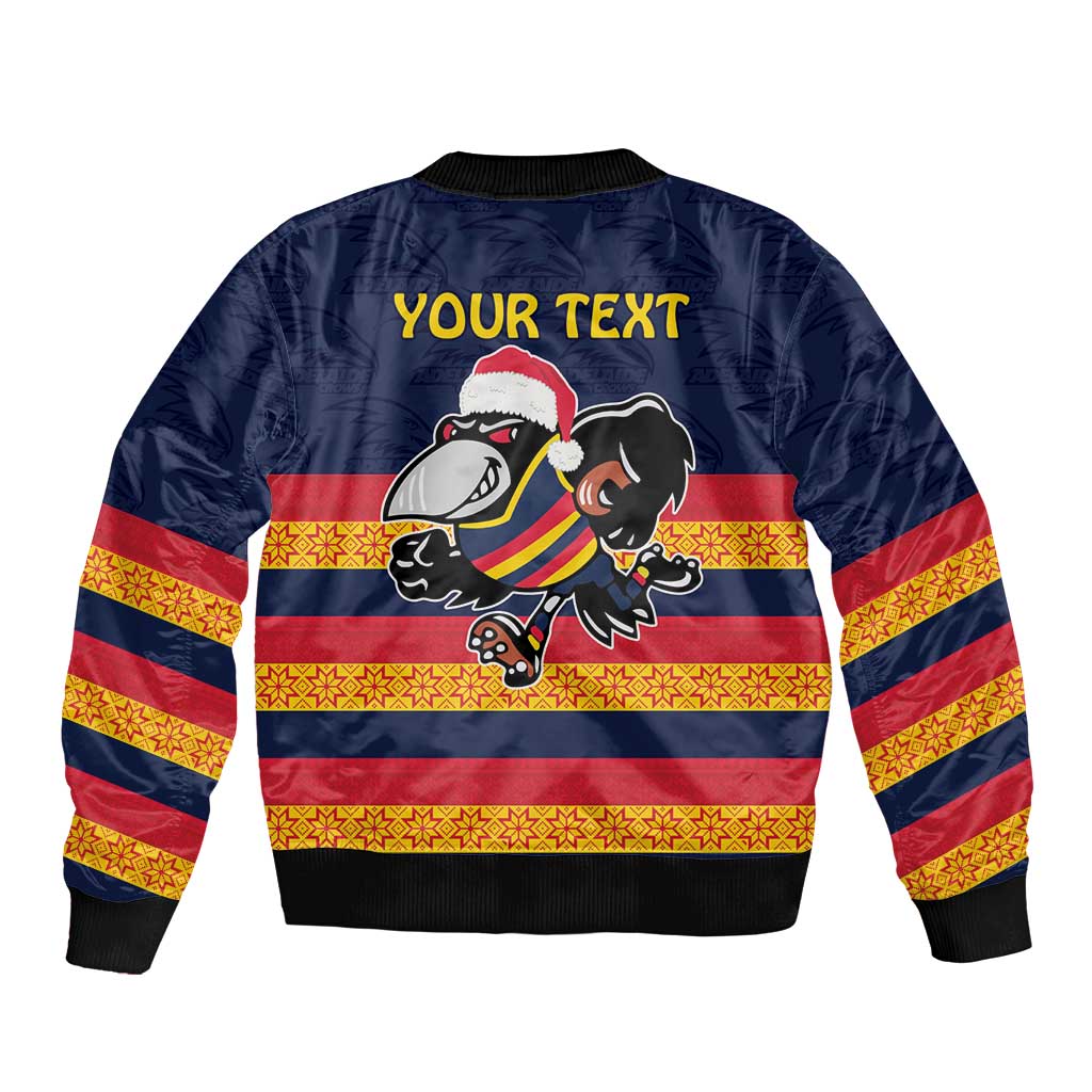 AFL Adelaide Christmas Personalised Bomber Jacket with Crows Mascot