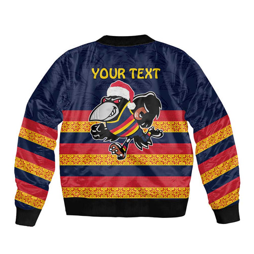 AFL Adelaide Christmas Personalised Bomber Jacket with Crows Mascot