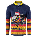 AFL Adelaide Christmas Personalised Button Sweatshirt with Crows Mascot