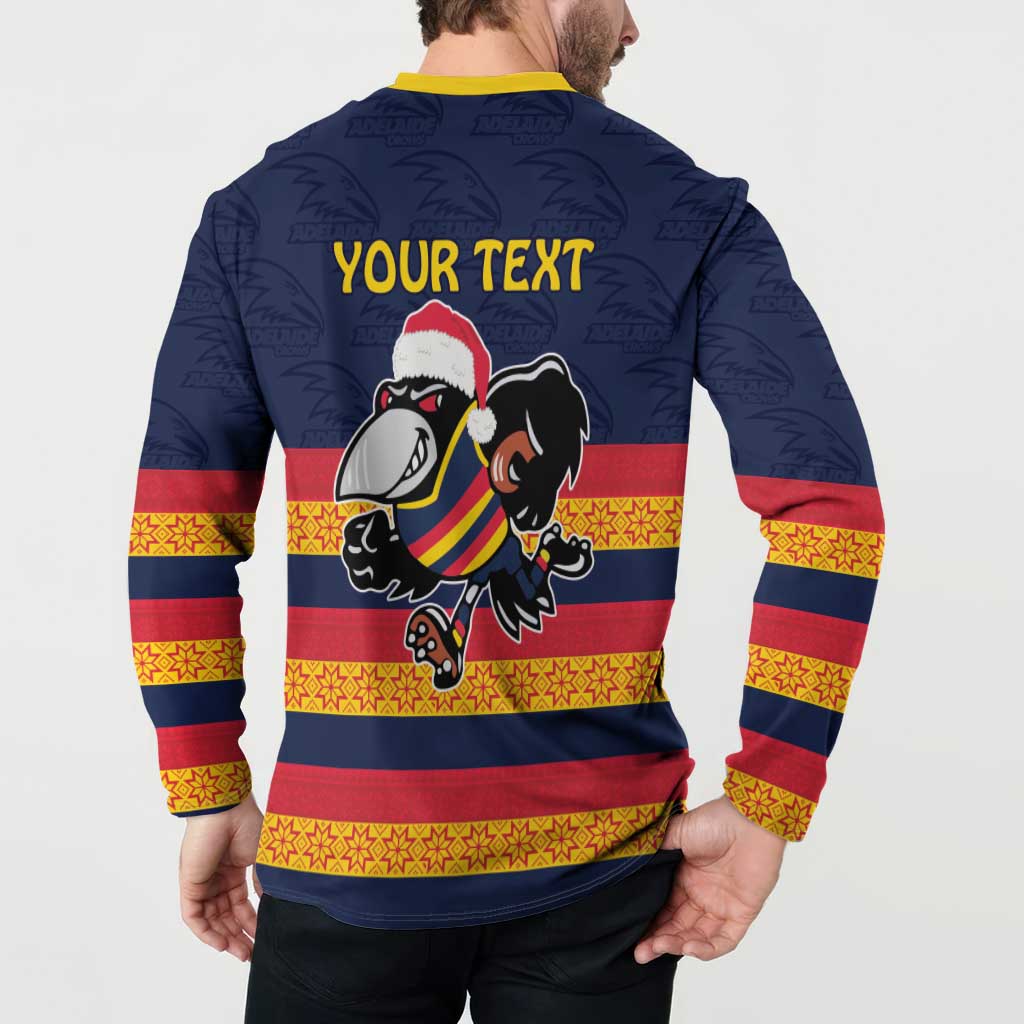 AFL Adelaide Christmas Personalised Button Sweatshirt with Crows Mascot