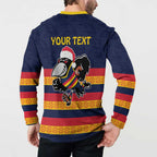AFL Adelaide Christmas Personalised Button Sweatshirt with Crows Mascot