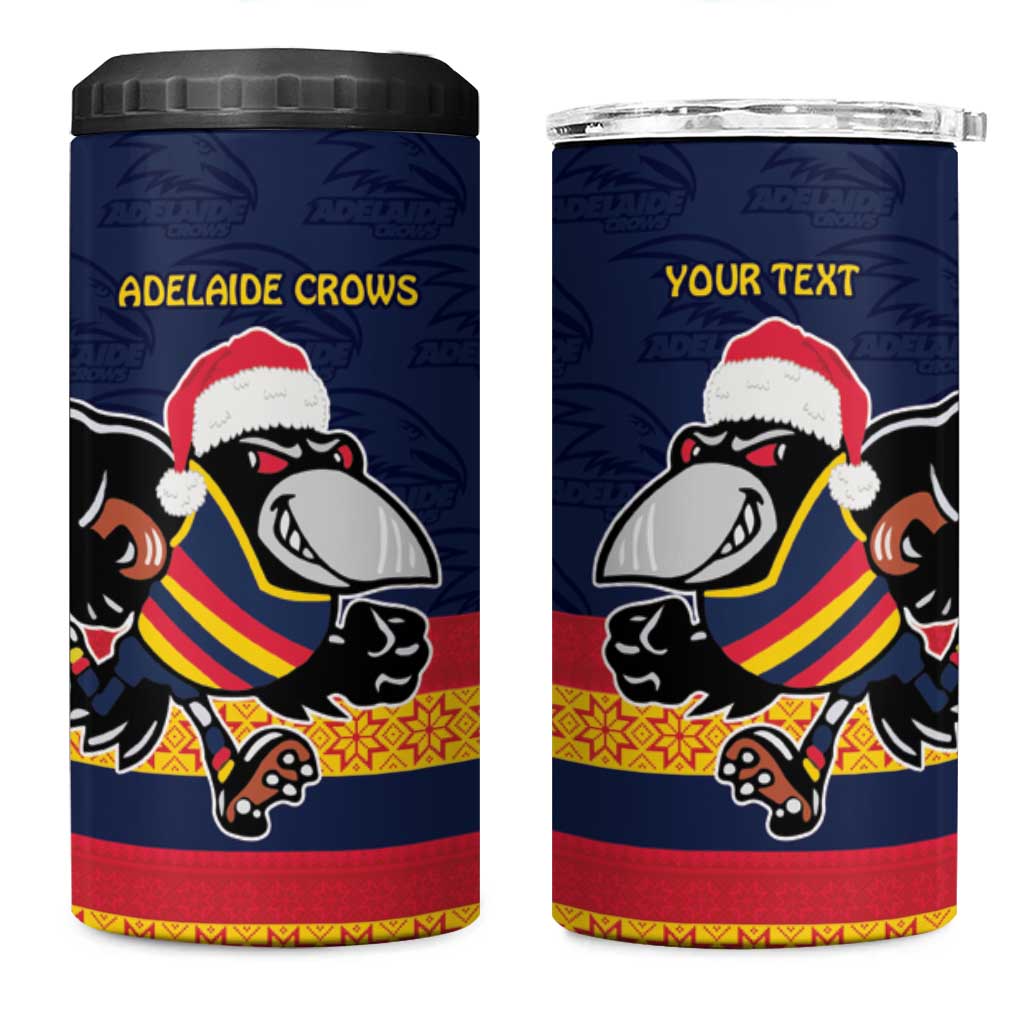 AFL Adelaide Christmas Personalised 4 in 1 Can Cooler Tumbler with Crows Mascot