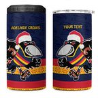 AFL Adelaide Christmas Personalised 4 in 1 Can Cooler Tumbler with Crows Mascot
