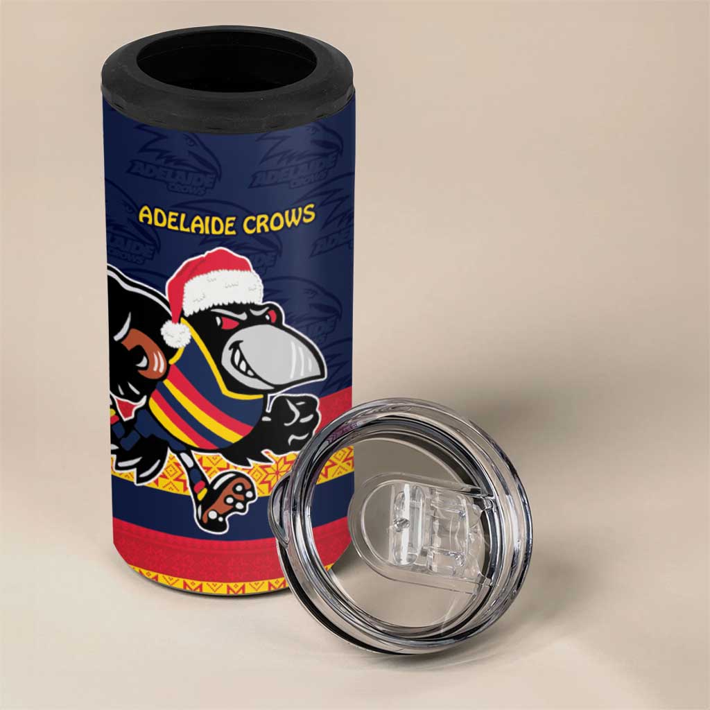 AFL Adelaide Christmas Personalised 4 in 1 Can Cooler Tumbler with Crows Mascot