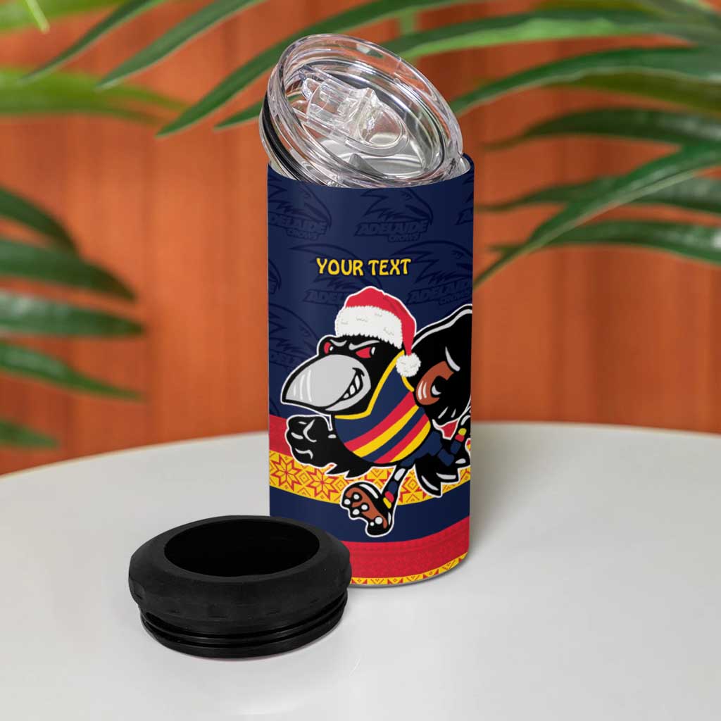 AFL Adelaide Christmas Personalised 4 in 1 Can Cooler Tumbler with Crows Mascot