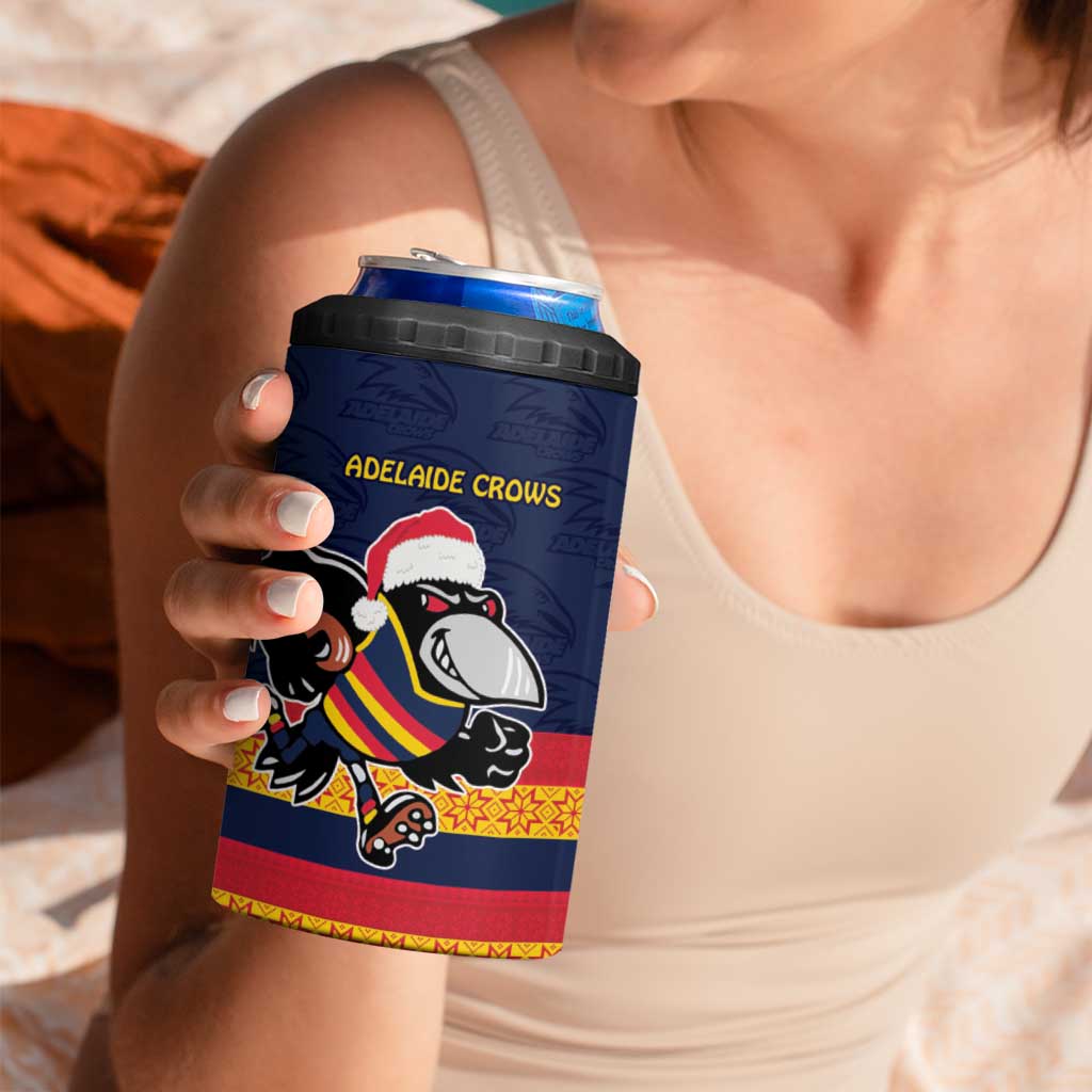 AFL Adelaide Christmas Personalised 4 in 1 Can Cooler Tumbler with Crows Mascot