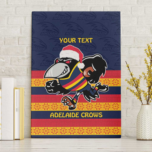 AFL Adelaide Christmas Personalised Canvas Wall Art with Crows Mascot