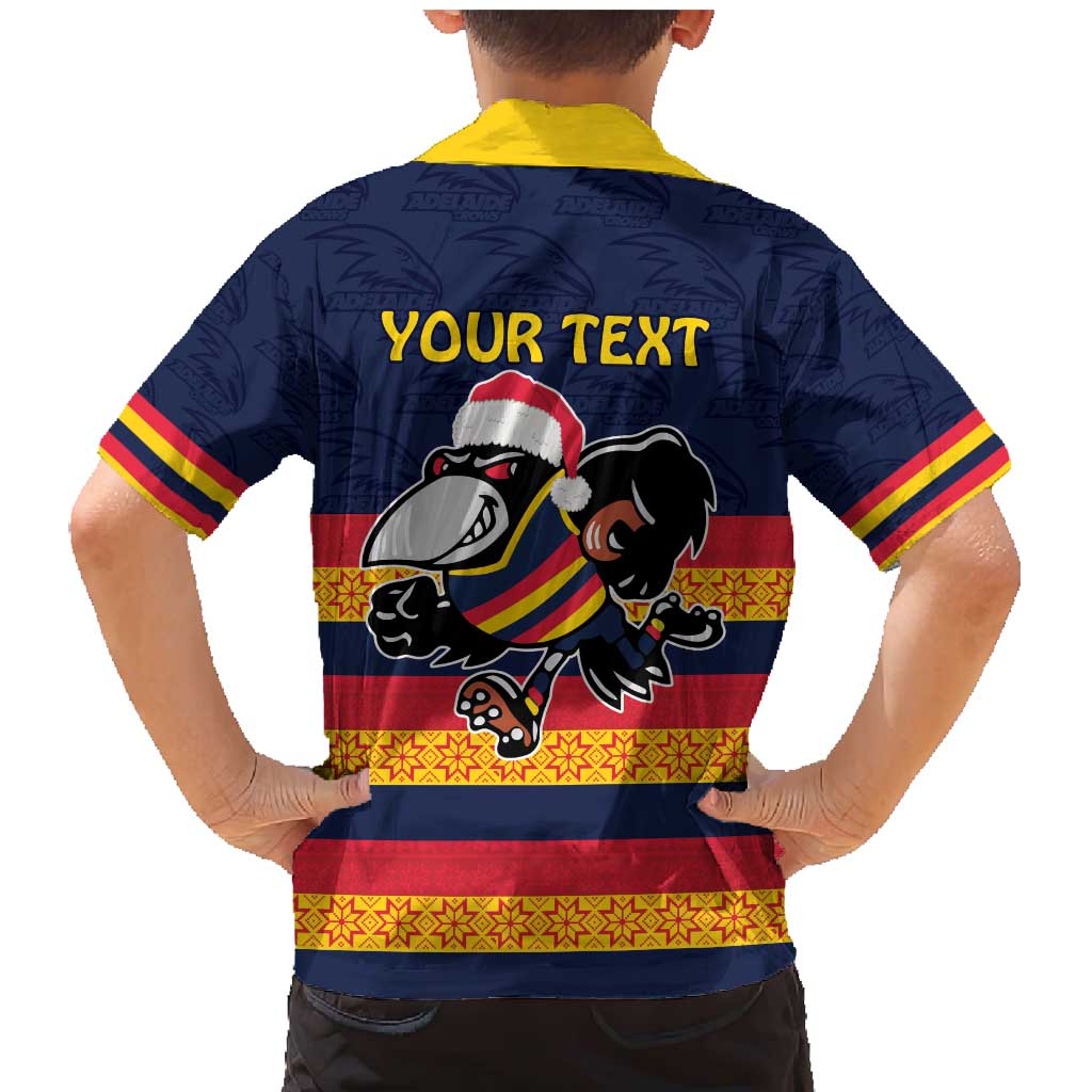 AFL Adelaide Christmas Personalised Family Matching Mermaid Dress and Hawaiian Shirt with Crows Mascot