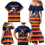 AFL Adelaide Christmas Personalised Family Matching Mermaid Dress and Hawaiian Shirt with Crows Mascot