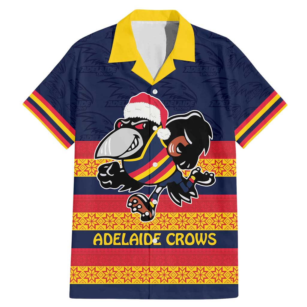 AFL Adelaide Christmas Personalised Family Matching Mermaid Dress and Hawaiian Shirt with Crows Mascot