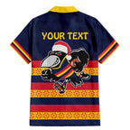 AFL Adelaide Christmas Personalised Family Matching Mermaid Dress and Hawaiian Shirt with Crows Mascot