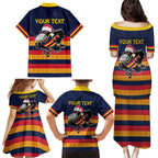 AFL Adelaide Christmas Personalised Family Matching Puletasi and Hawaiian Shirt with Crows Mascot