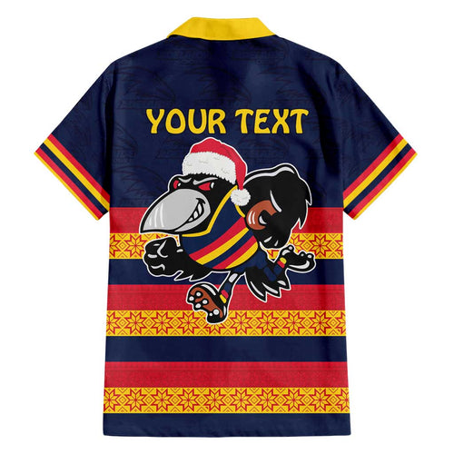 AFL Adelaide Christmas Personalised Family Matching Puletasi and Hawaiian Shirt with Crows Mascot