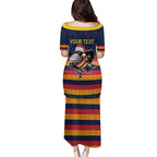 AFL Adelaide Christmas Personalised Family Matching Puletasi and Hawaiian Shirt with Crows Mascot