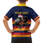 AFL Adelaide Christmas Personalised Family Matching Short Sleeve Bodycon Dress and Hawaiian Shirt with Crows Mascot